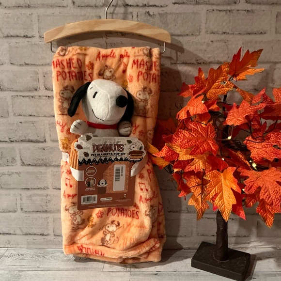 Peanuts Snoopy Fall Printed Dog Blanket and Toy Set - Picture 1 of 5